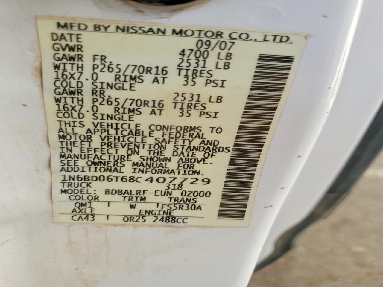 2008 NISSAN FRONTIER KING CAB XE photo 12