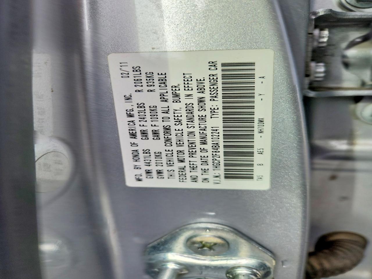 2011 HONDA ACCORD EXL photo 49