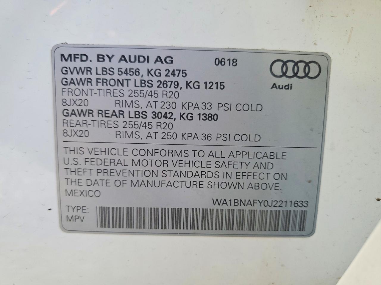 2018 AUDI Q5 PREMIUM PLUS photo 13