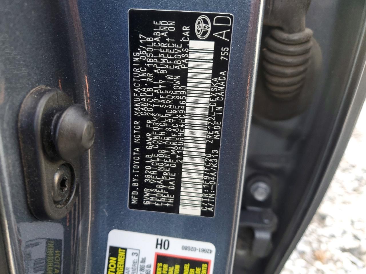 2017 TOYOTA COROLLA L photo 13