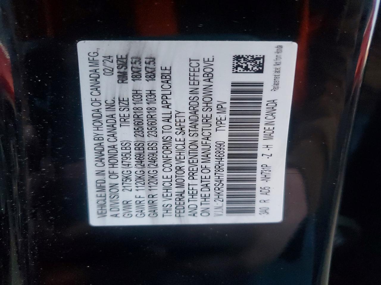 2024 HONDA CR-V EXL photo 13