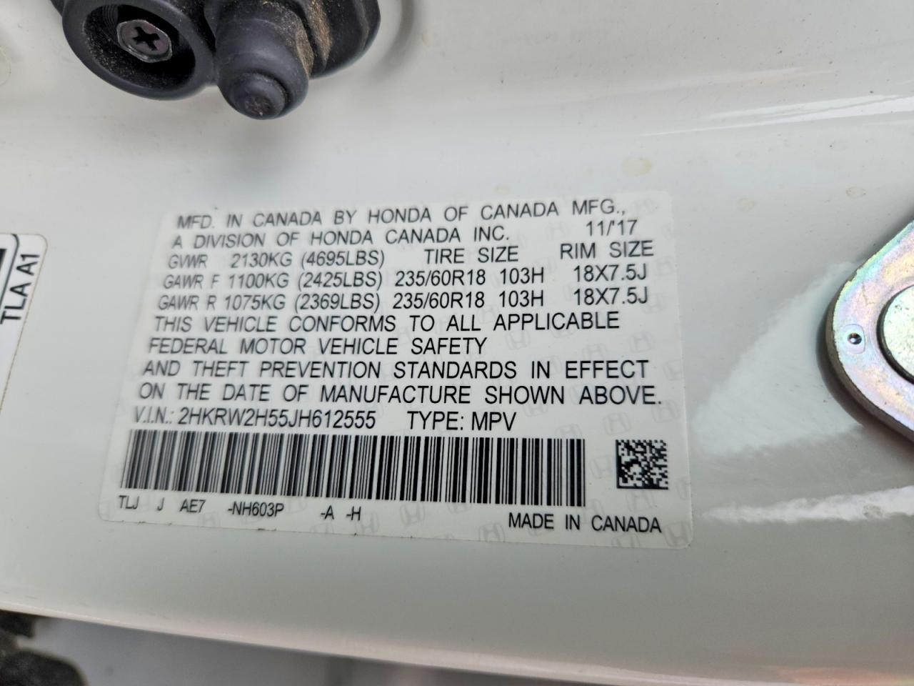 2018 HONDA CR-V EX photo 12
