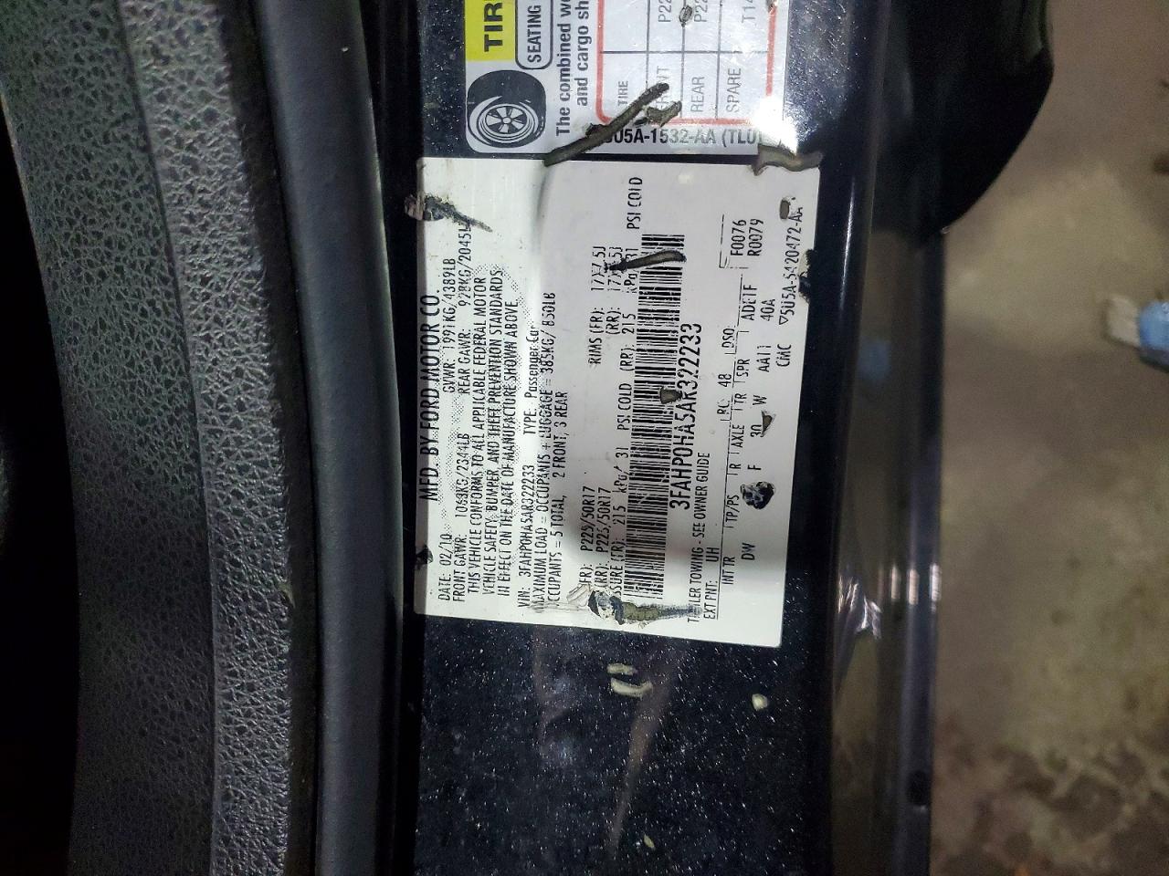 2010 FORD FUSION SE photo 12