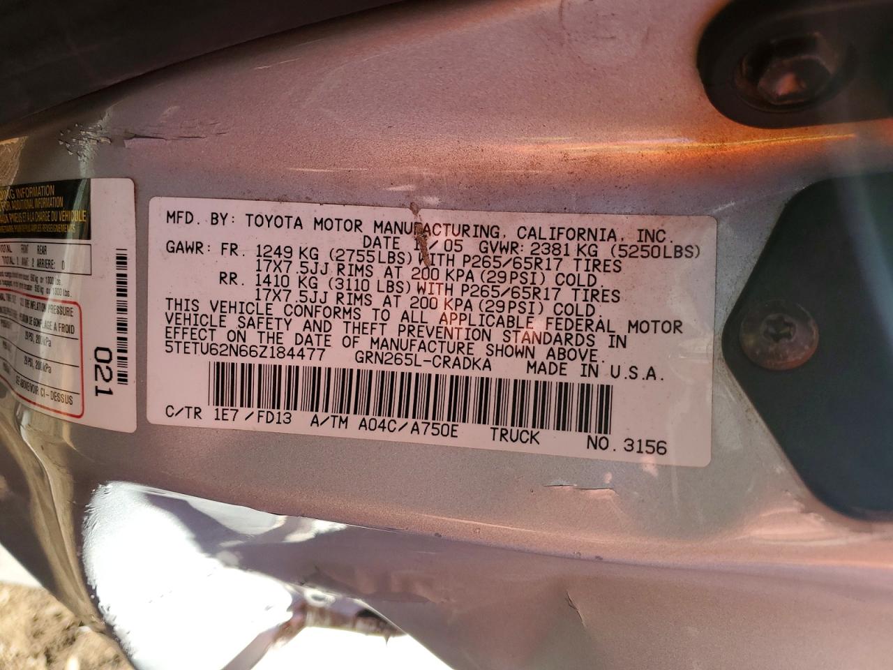 2006 TOYOTA TACOMA PRERUNNER ACCESS CAB photo 23