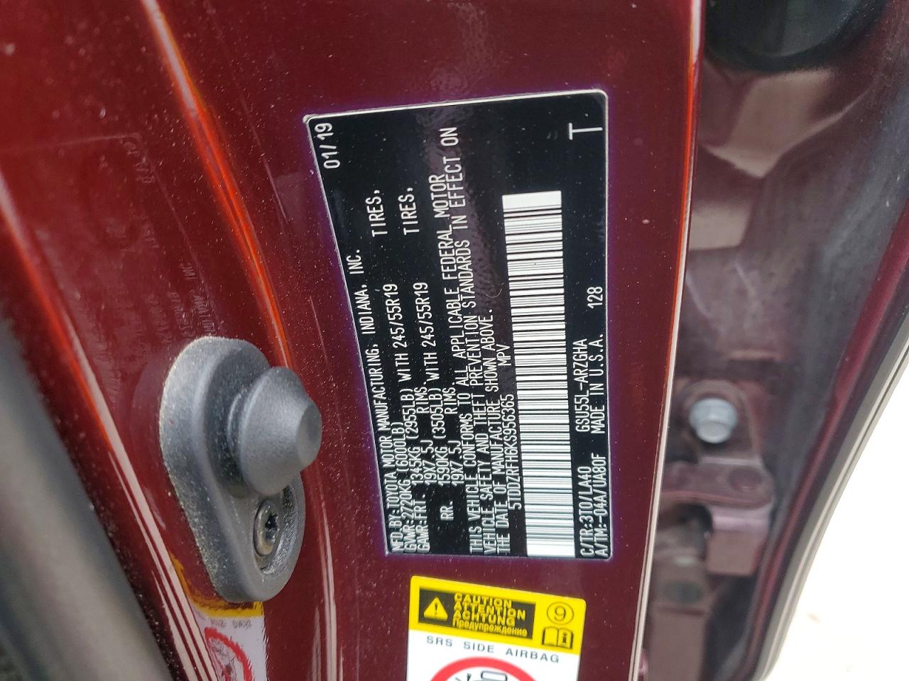 2019 TOYOTA HIGHLANDER LIMITED photo 14