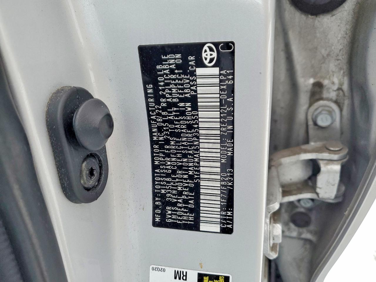 2022 TOYOTA COROLLA LE photo 12