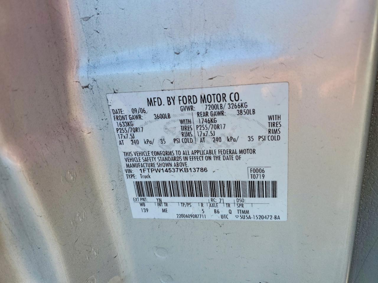 2007 FORD F150 SUPERCREW photo 13