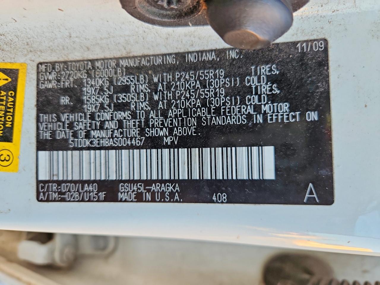 2010 TOYOTA HIGHLANDER LIMITED photo 13