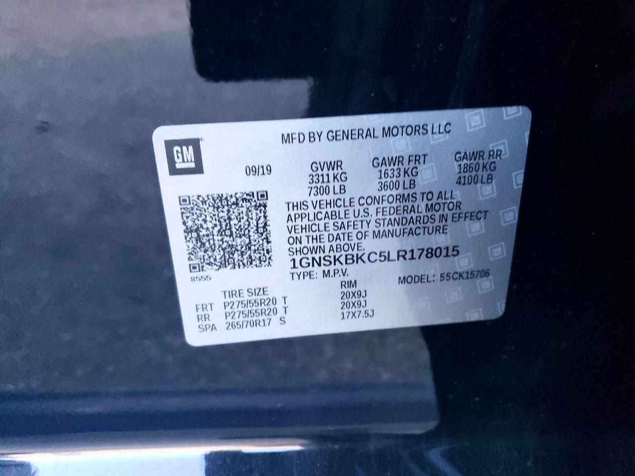 2020 CHEVROLET TAHOE K1500 LT photo 13