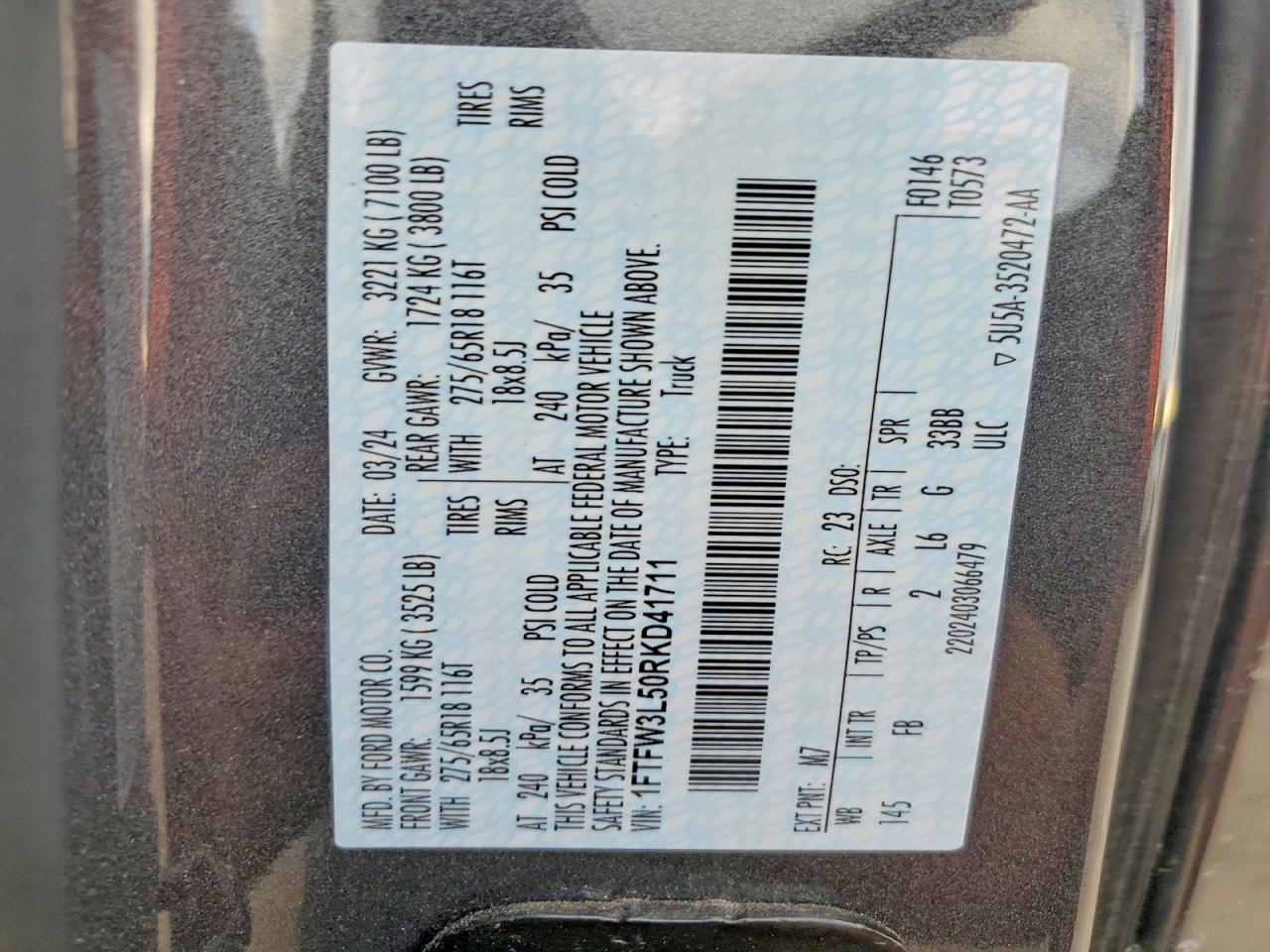 2024 FORD F150 XLT photo 12