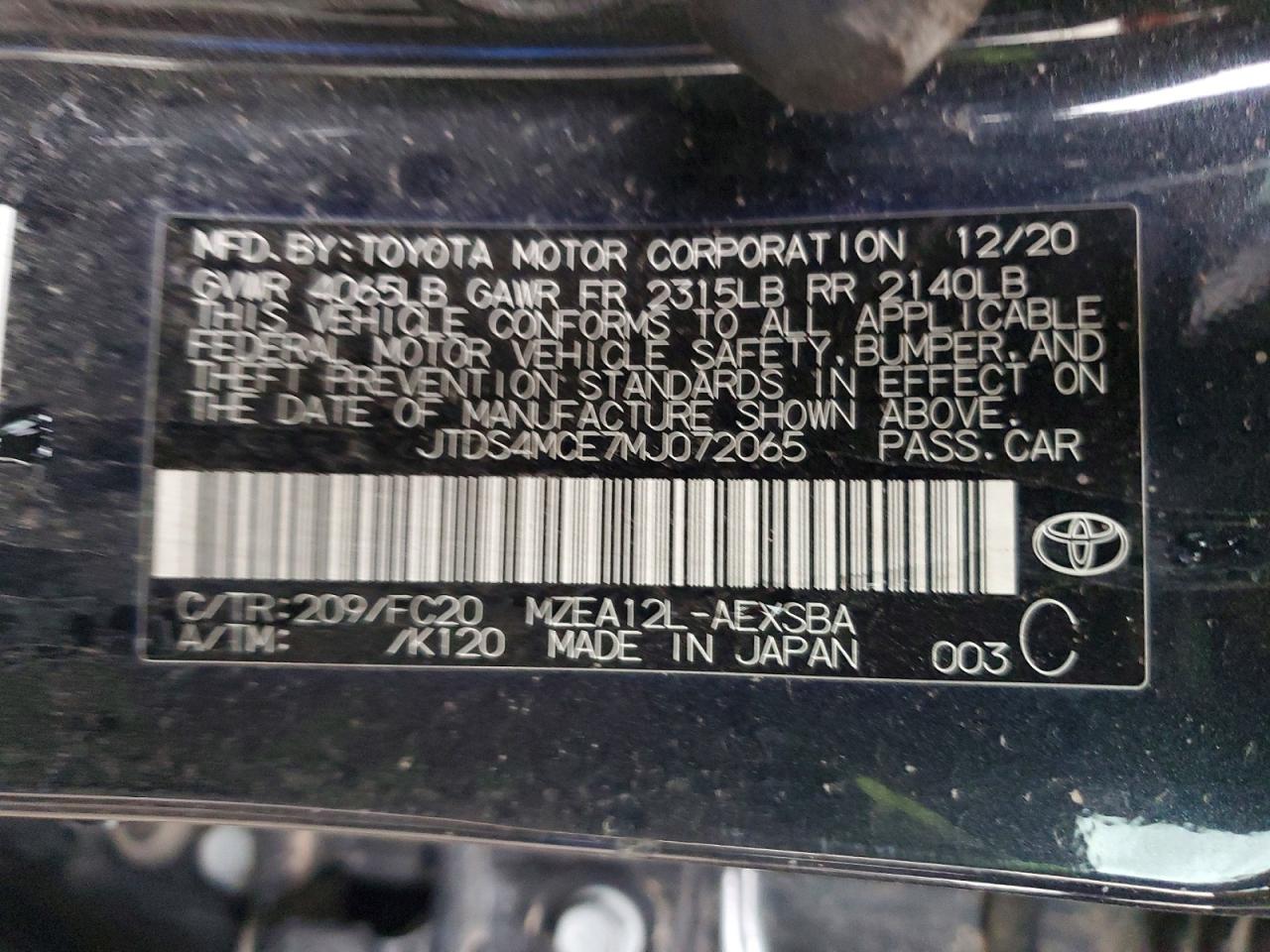 2021 TOYOTA COROLLA SE photo 12