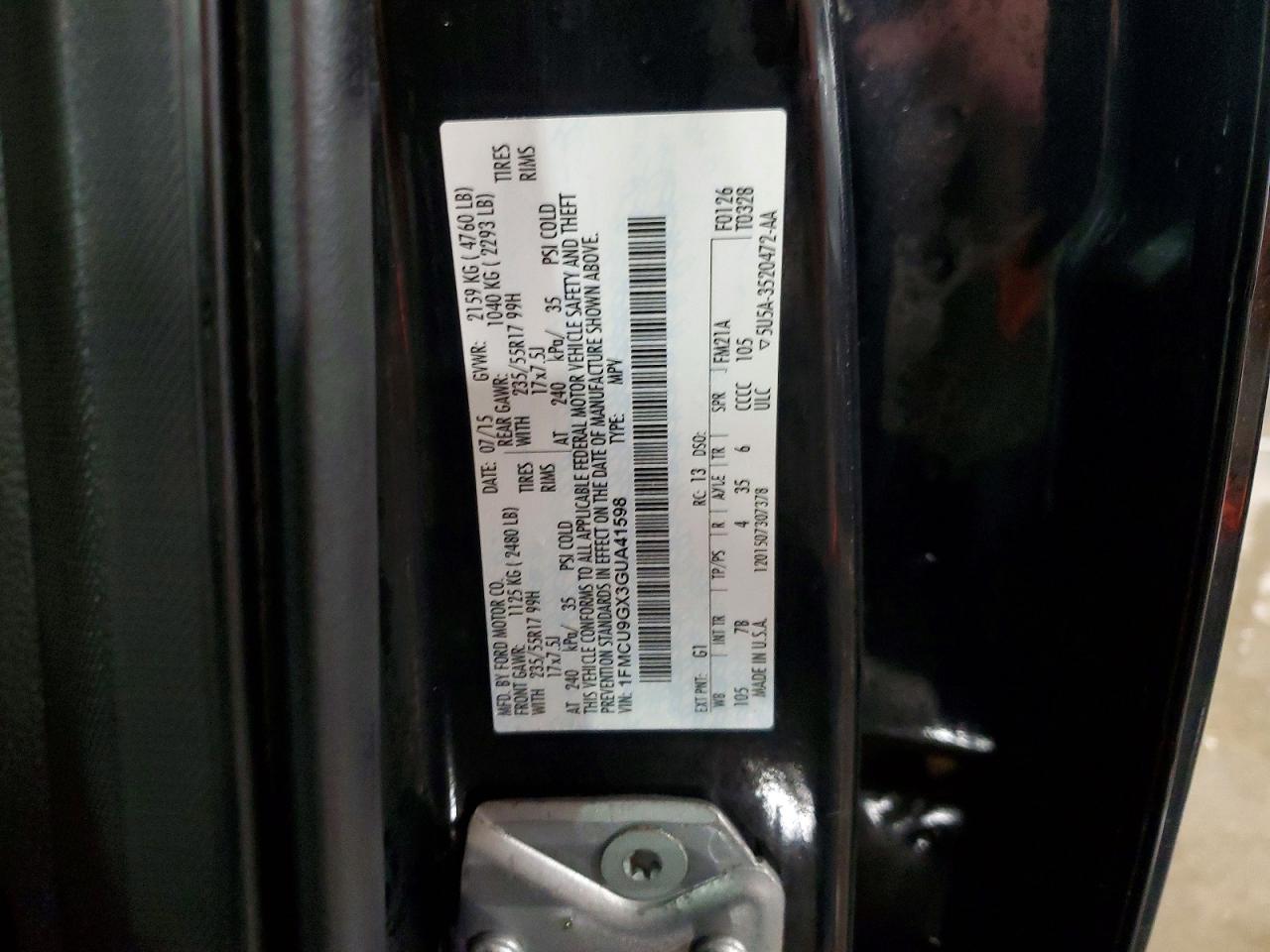 2016 FORD ESCAPE SE photo 14