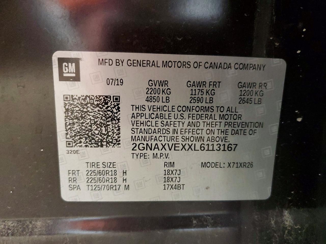 2020 CHEVROLET EQUINOX LT photo 13