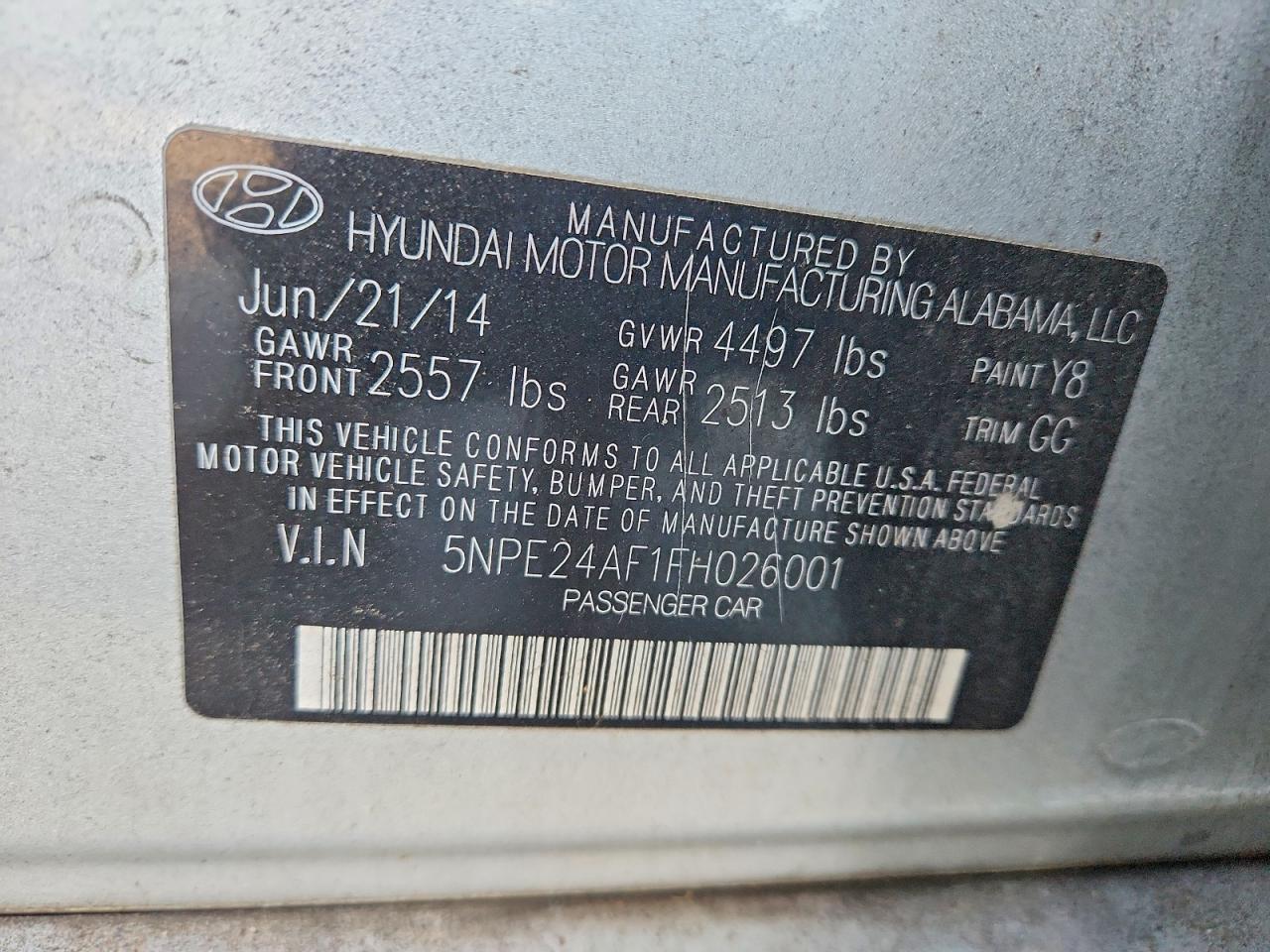 2015 HYUNDAI SONATA SE photo 12