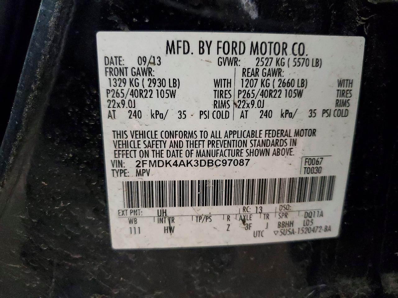 2013 FORD EDGE SPORT photo 13