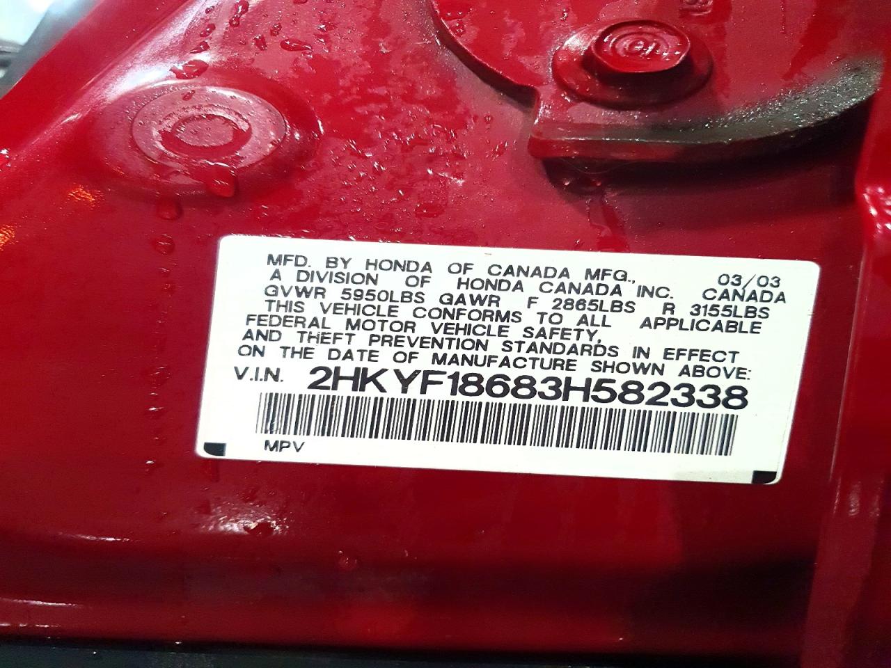 2003 HONDA PILOT EXL photo 13