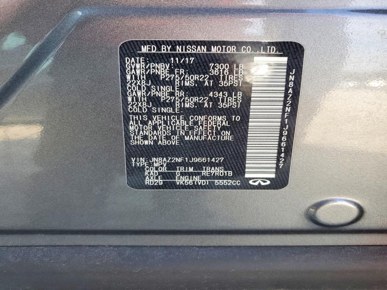 2018 INFINITI QX80 BASE photo 13