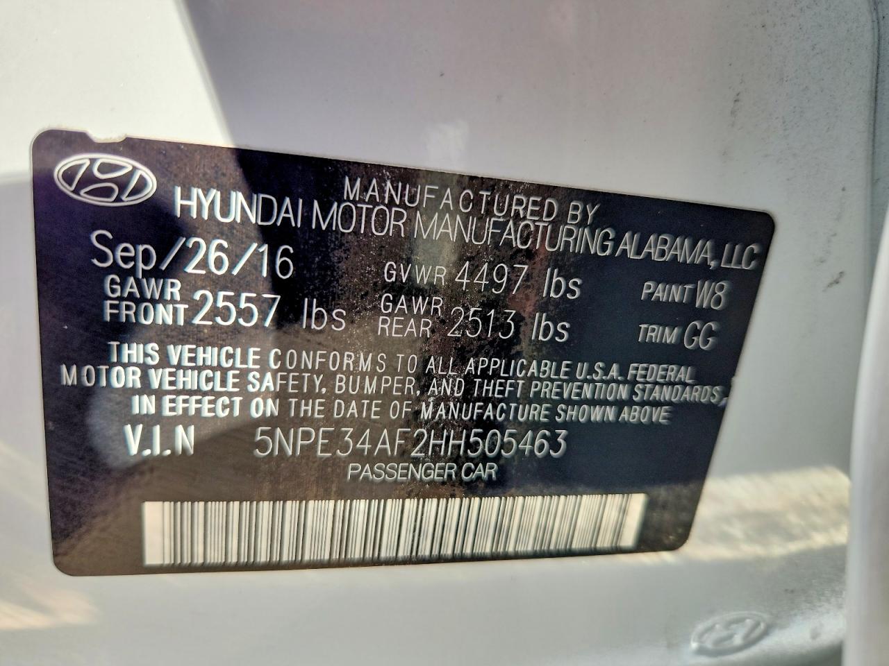 2017 HYUNDAI SONATA SPORT photo 13