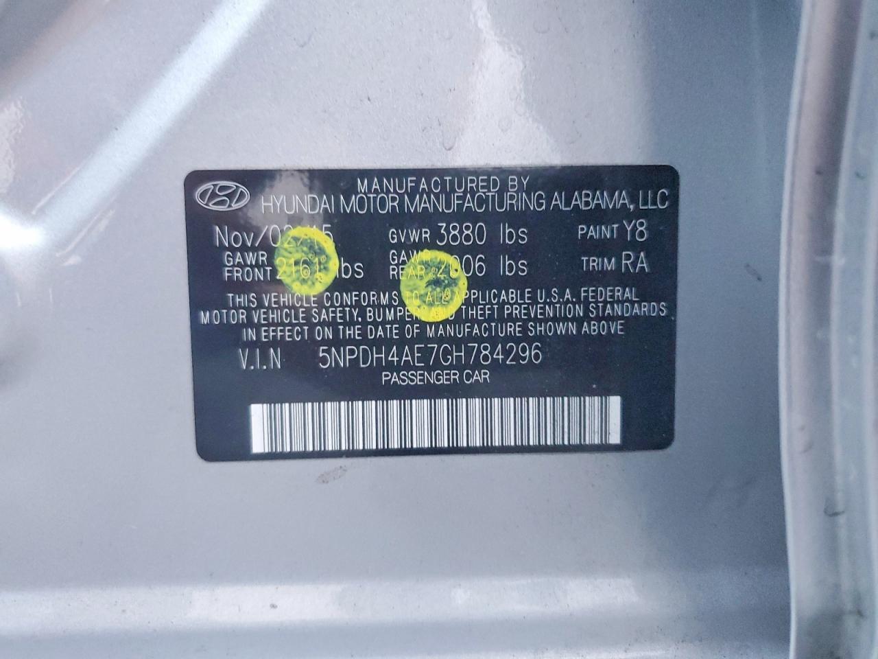 2016 HYUNDAI ELANTRA SE photo 12