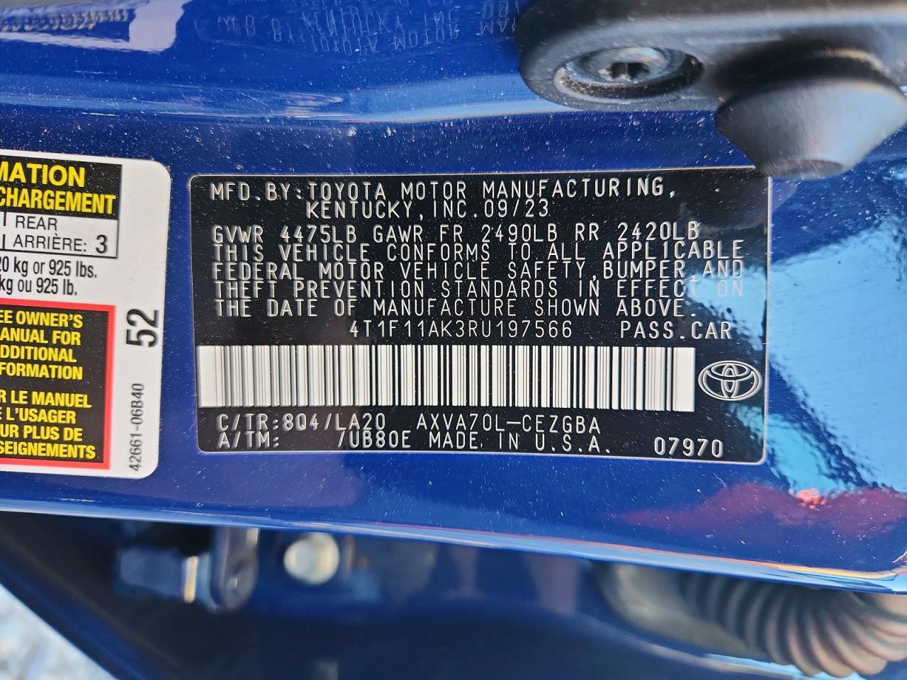 2024 TOYOTA CAMRY XLE photo 12