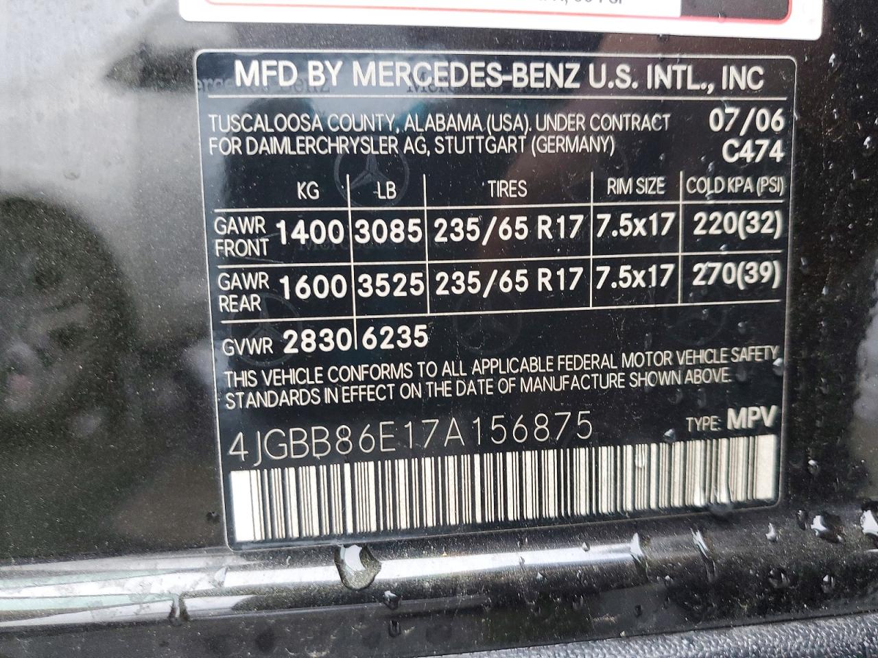 2007 MERCEDES-BENZ ML 350 photo 12