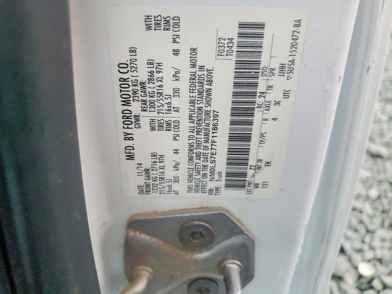 2015 FORD TRANSIT CONNECT XL photo 13