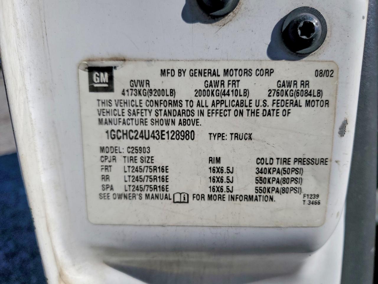 2003 CHEVROLET SILVERADO photo 12