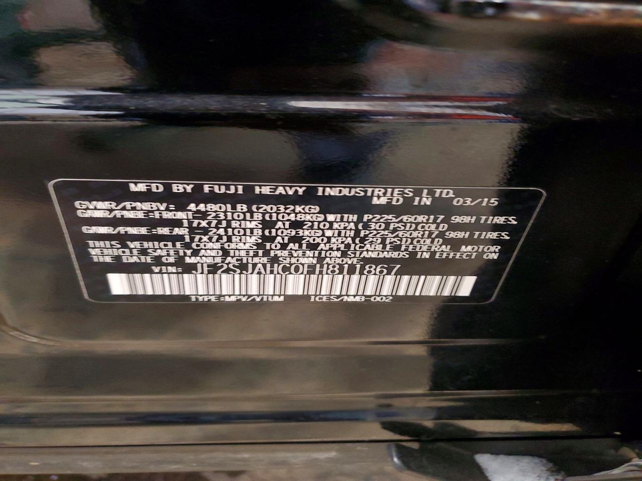 2015 SUBARU FORESTER 2.5I LIMITED photo 13