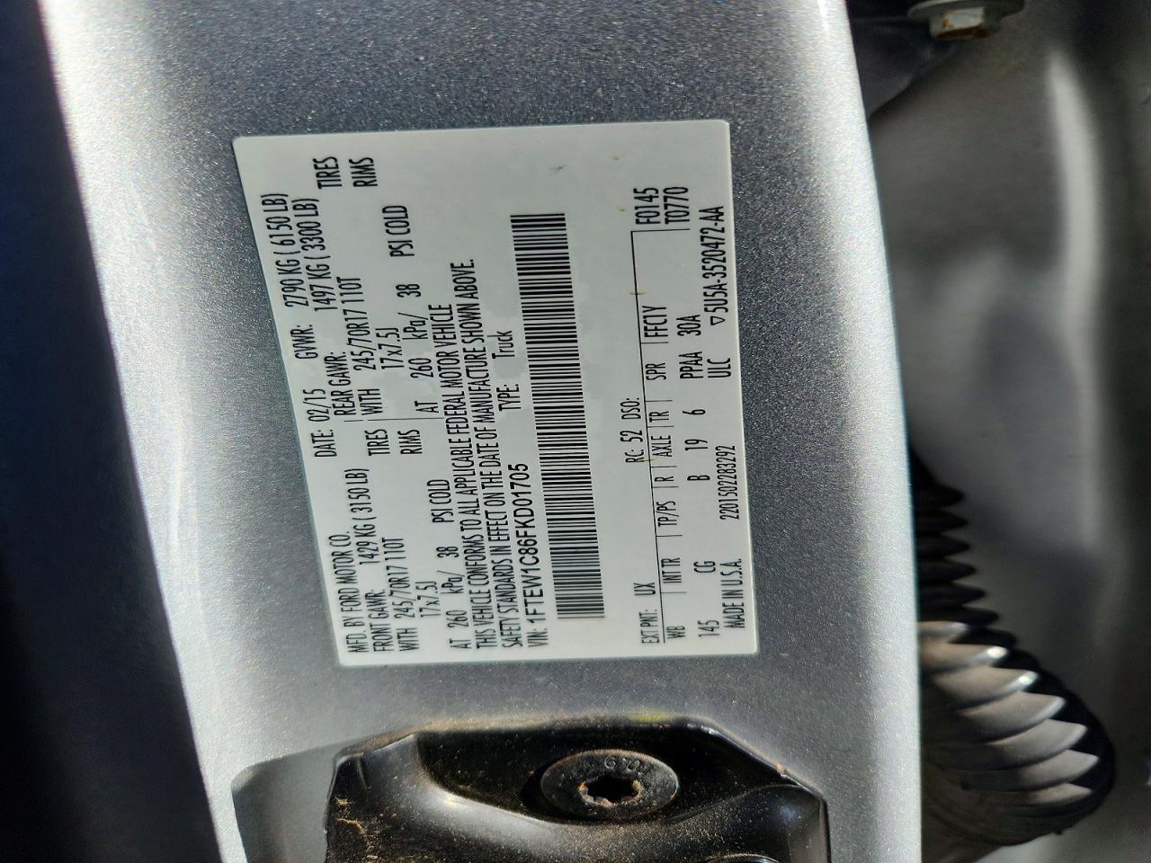 2015 FORD F150 SUPERCREW photo 12