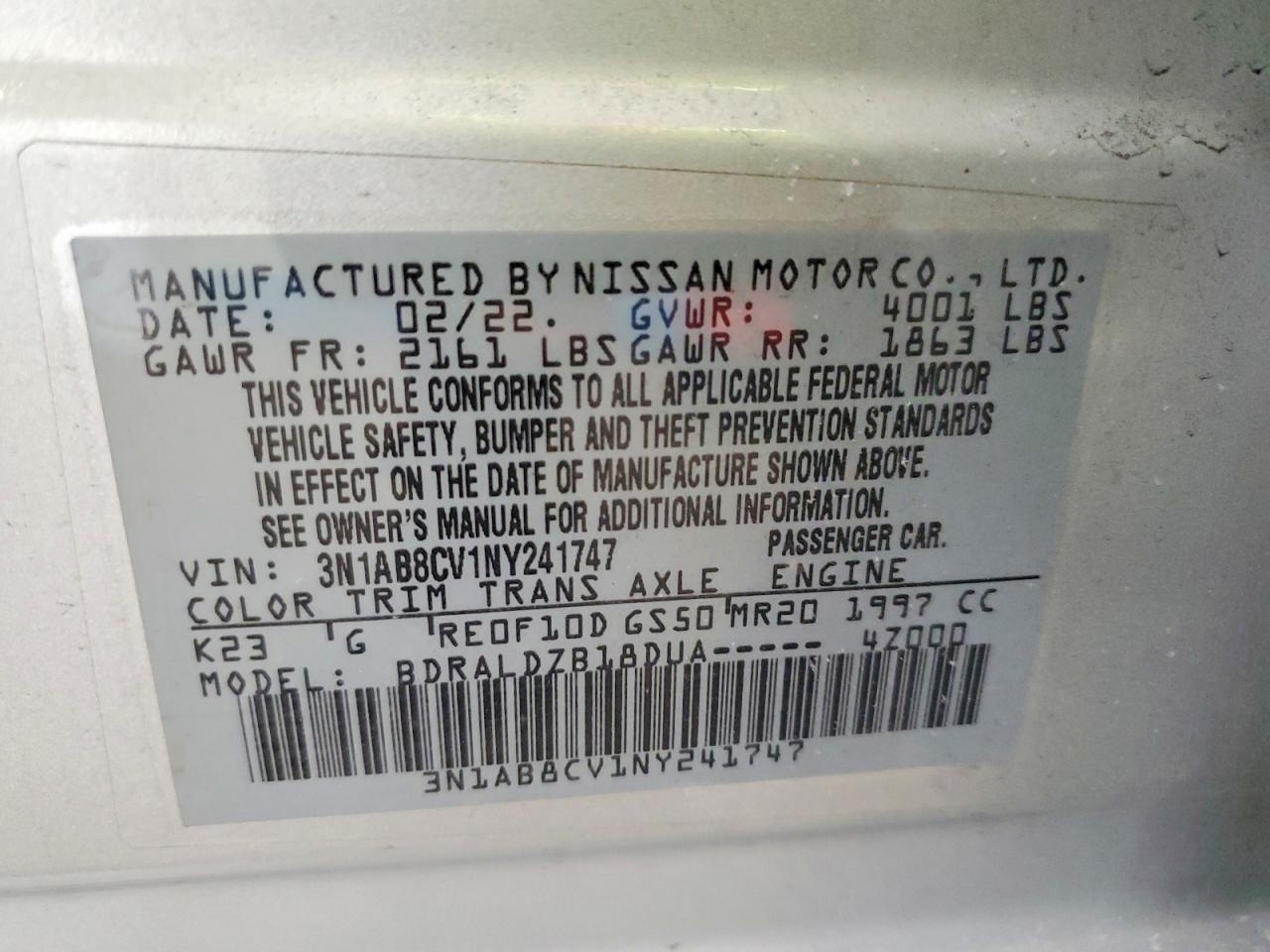 2022 NISSAN SENTRA SV photo 23