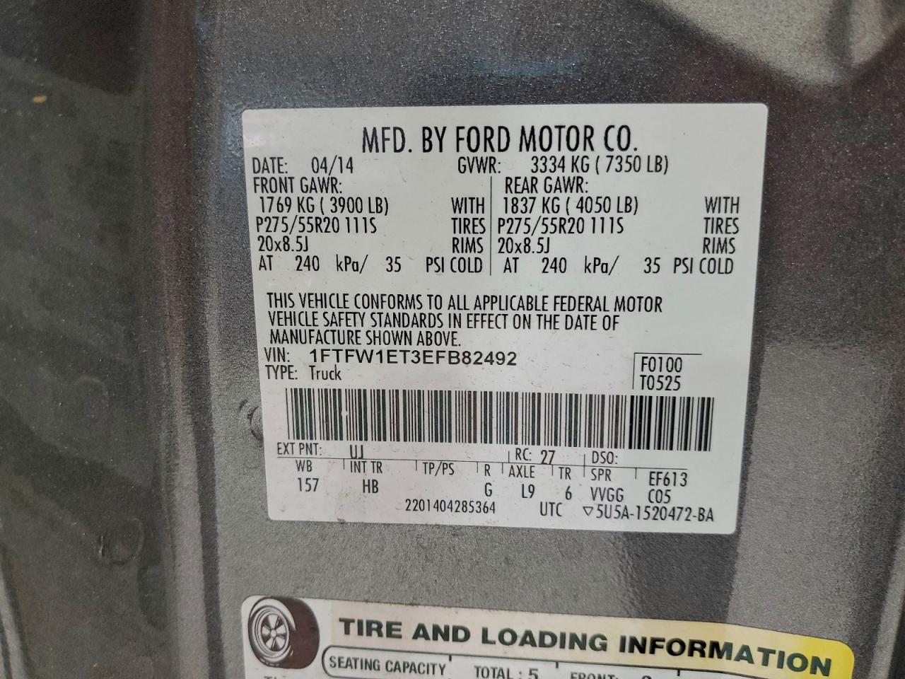2014 FORD F150 SUPERCREW photo 12