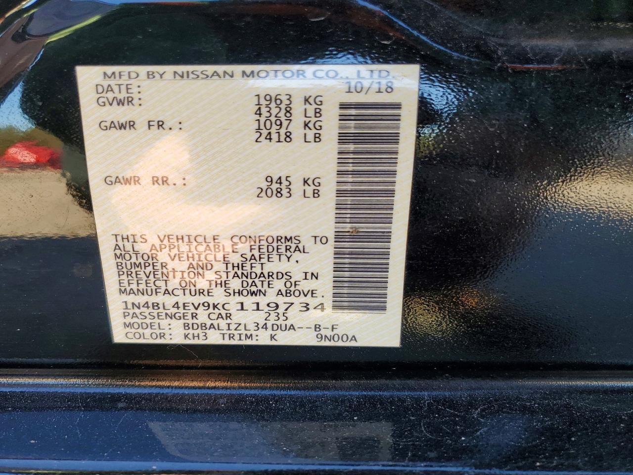 2019 NISSAN ALTIMA photo 23