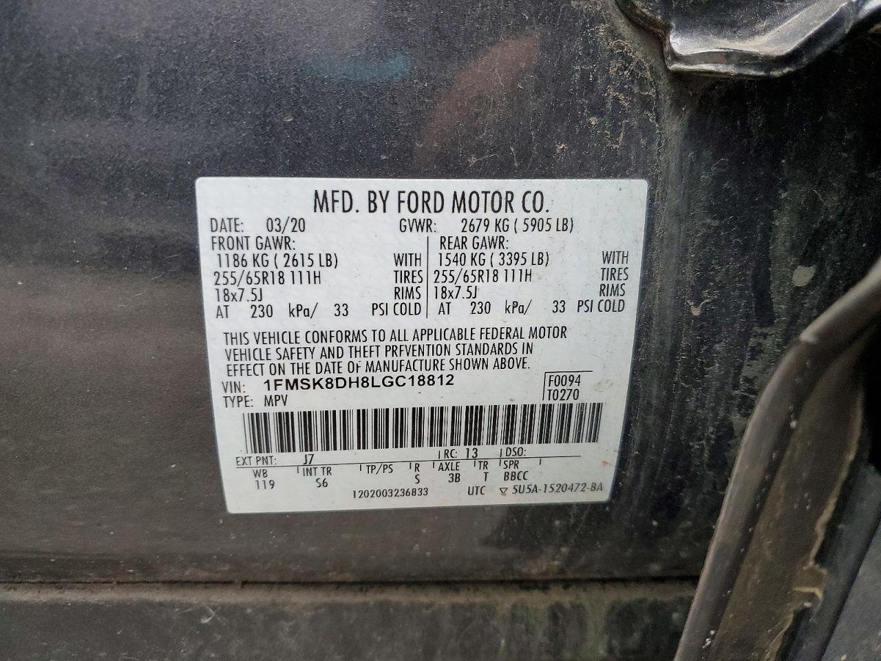 2020 FORD EXPLORER XLT photo 25