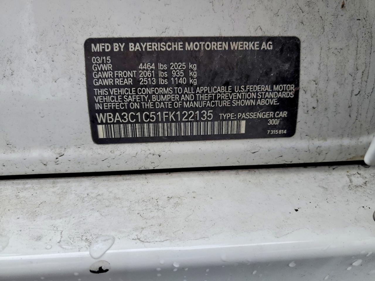 2015 BMW 328 I SULEV photo 12