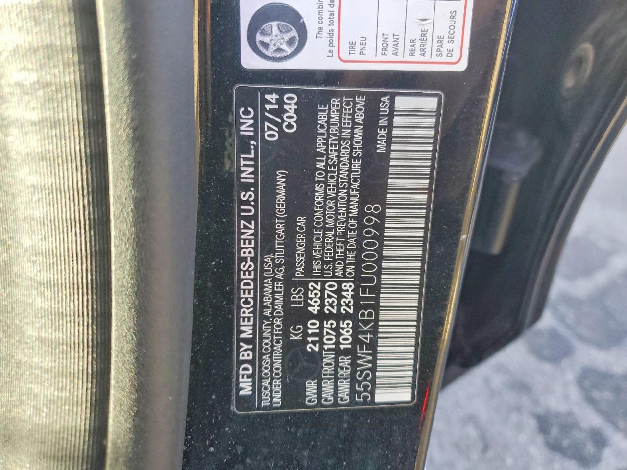2015 MERCEDES-BENZ C 300 4MATIC photo 12