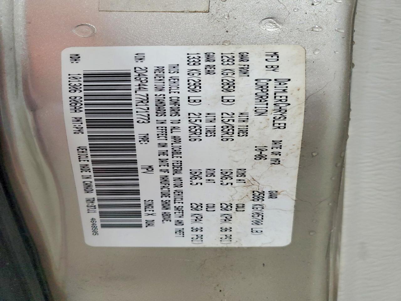 2007 DODGE GRAND CARAVAN SXT photo 13