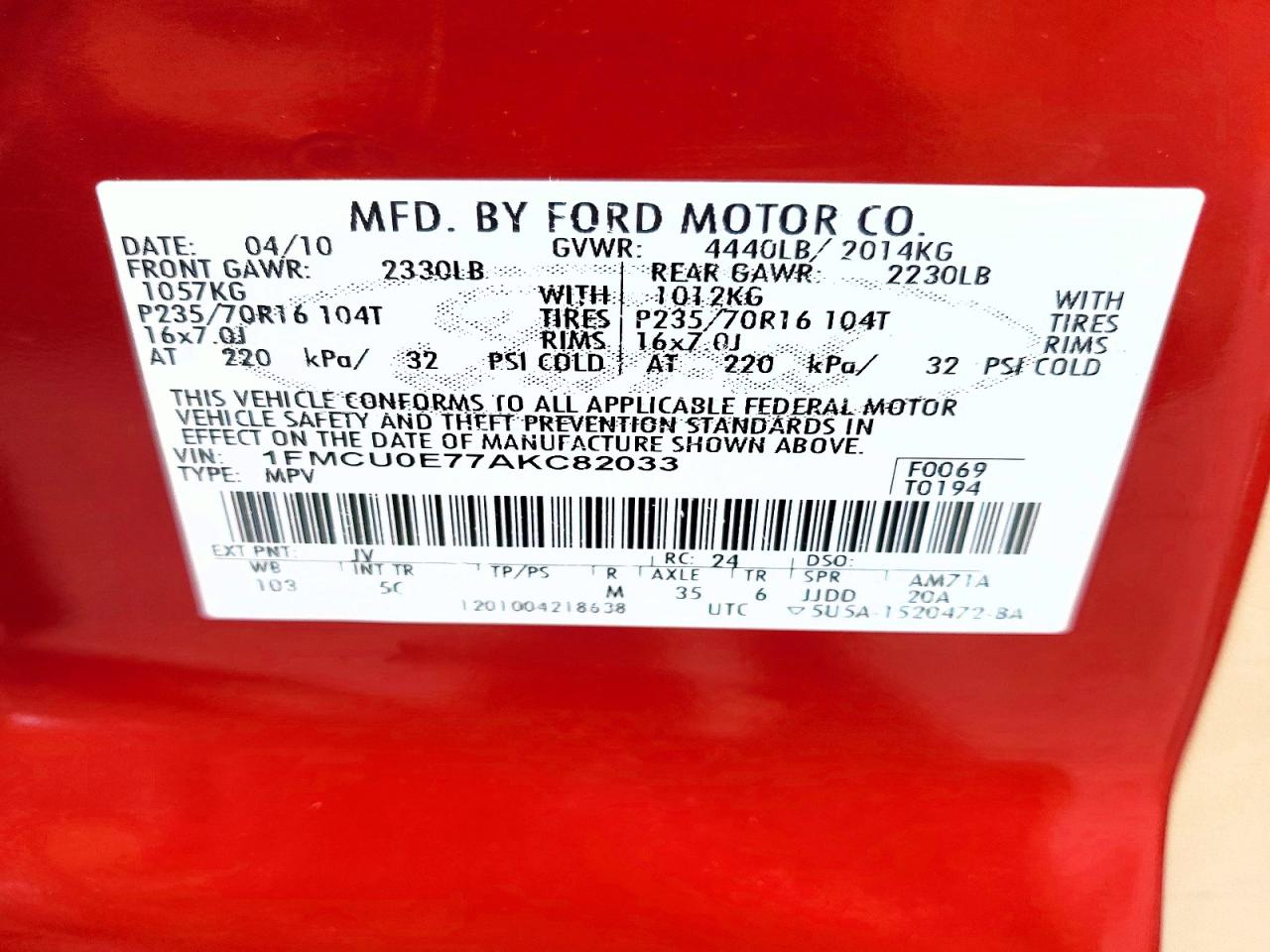 2010 FORD ESCAPE LIMITED photo 13