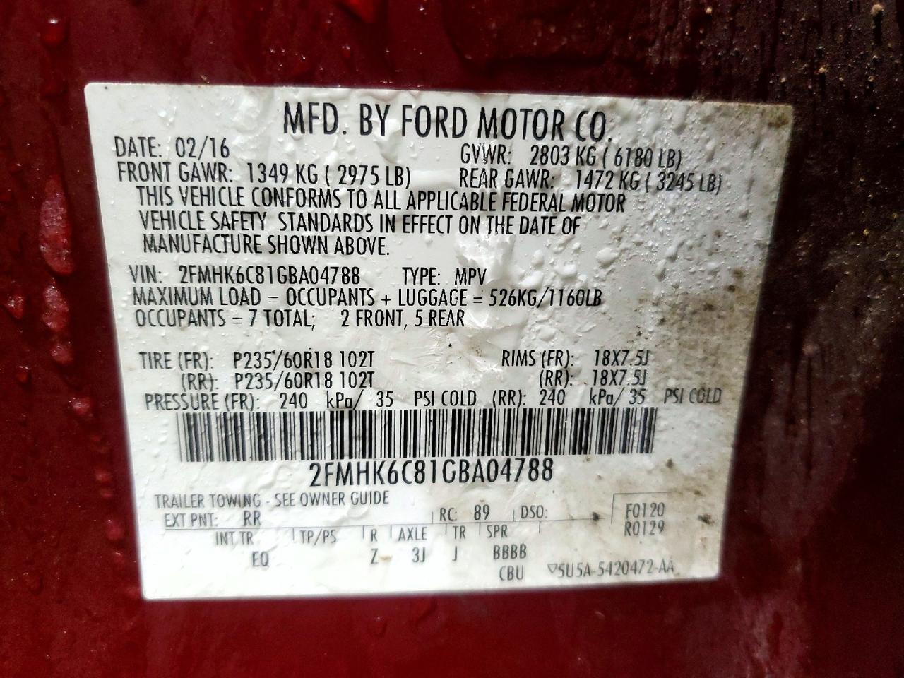 2016 FORD FLEX SEL photo 13