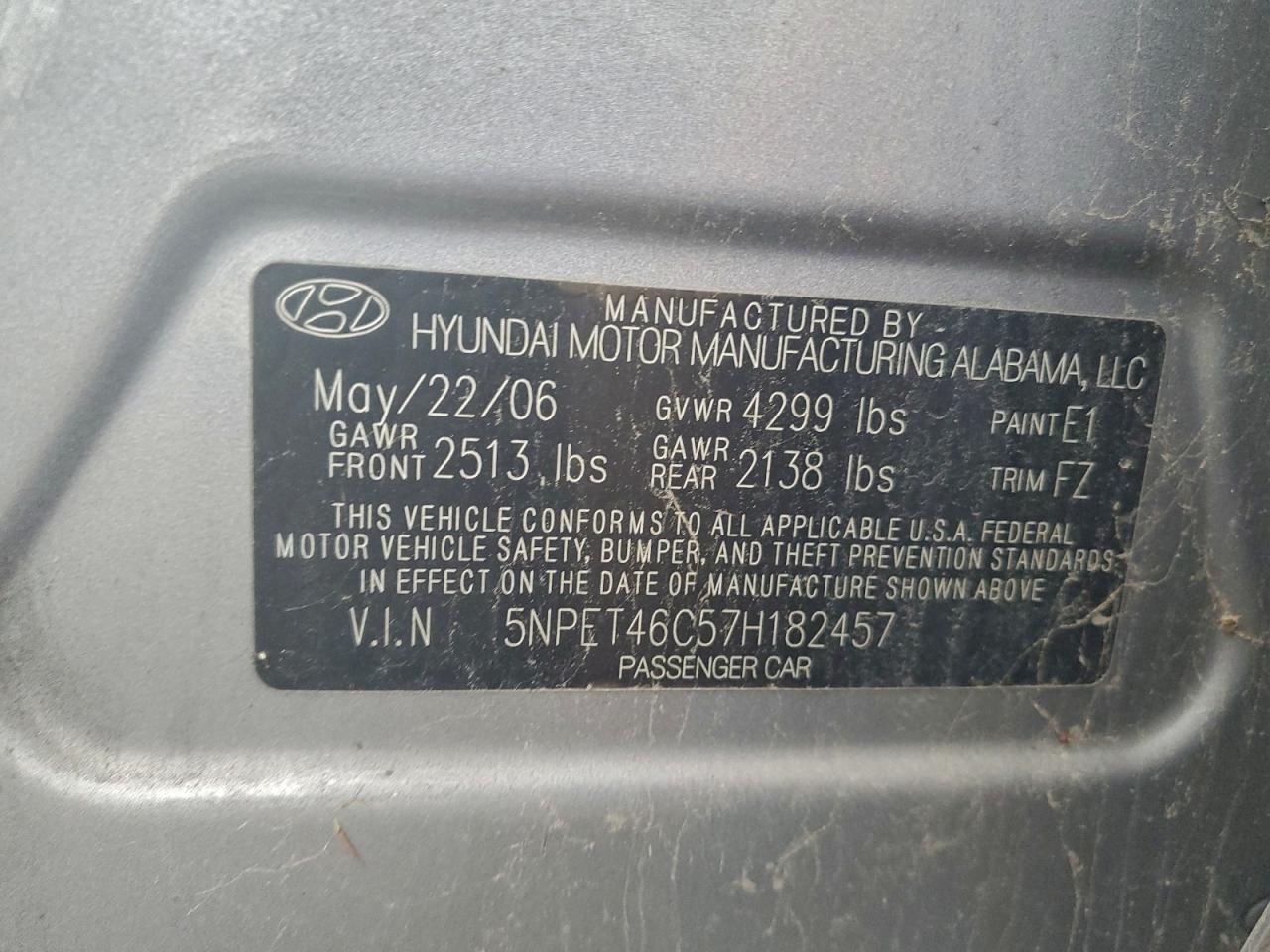 2007 HYUNDAI SONATA GLS photo 23