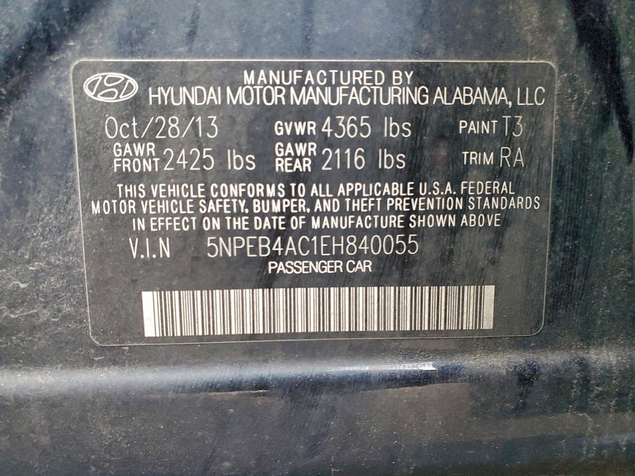 2014 HYUNDAI SONATA GLS photo 12