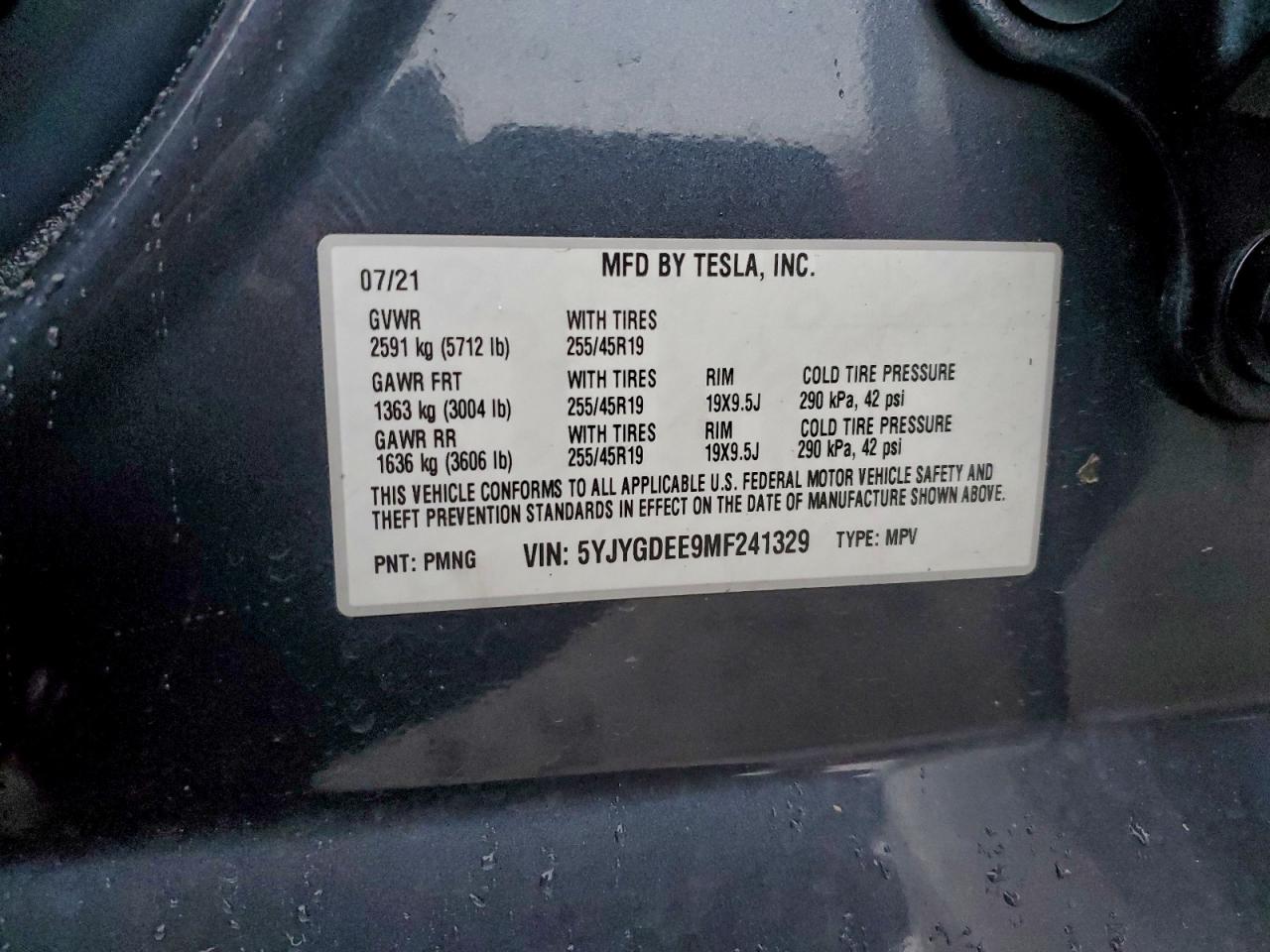 2021 TESLA MODEL Y photo 14
