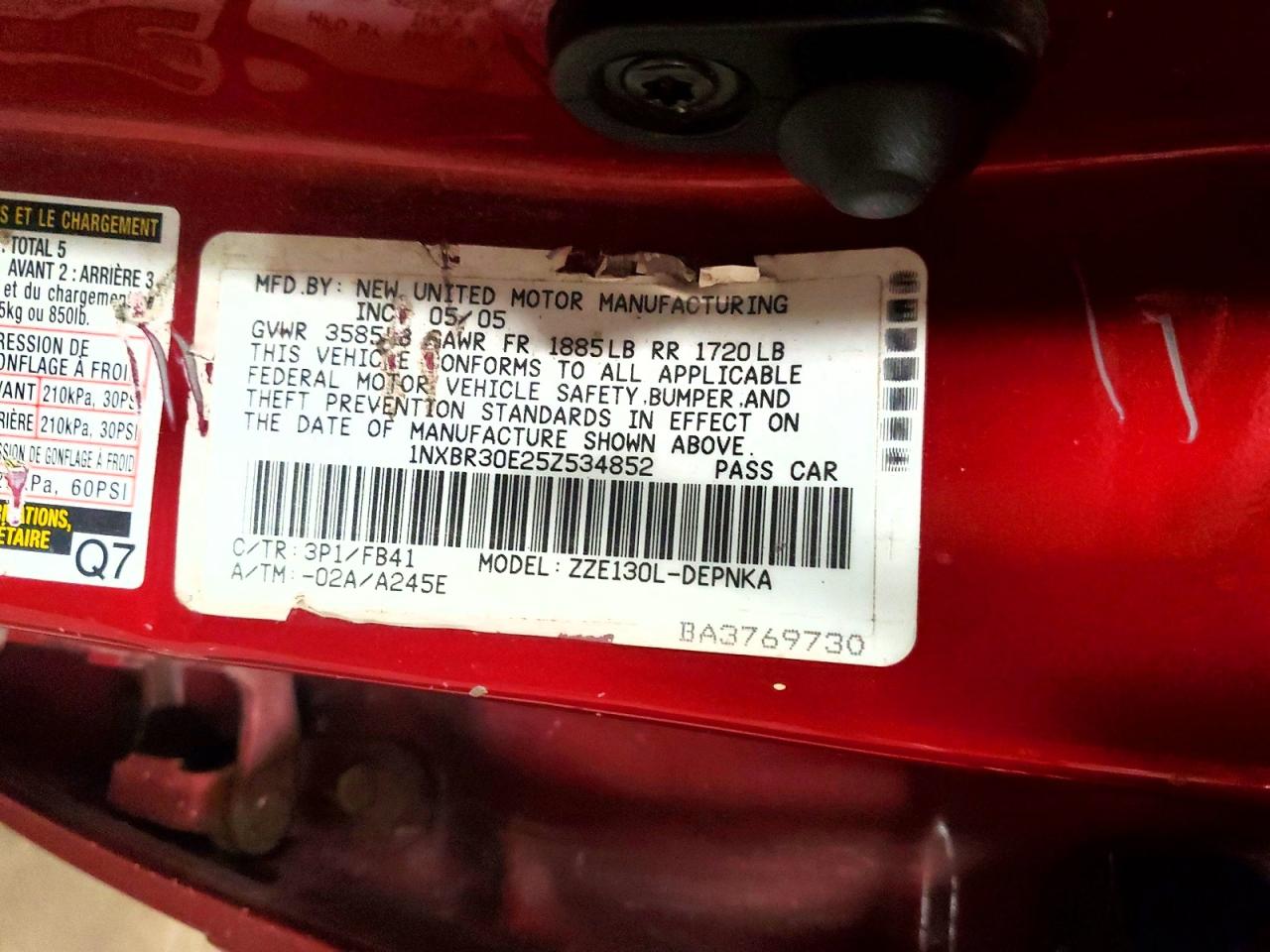2005 TOYOTA COROLLA CE photo 12