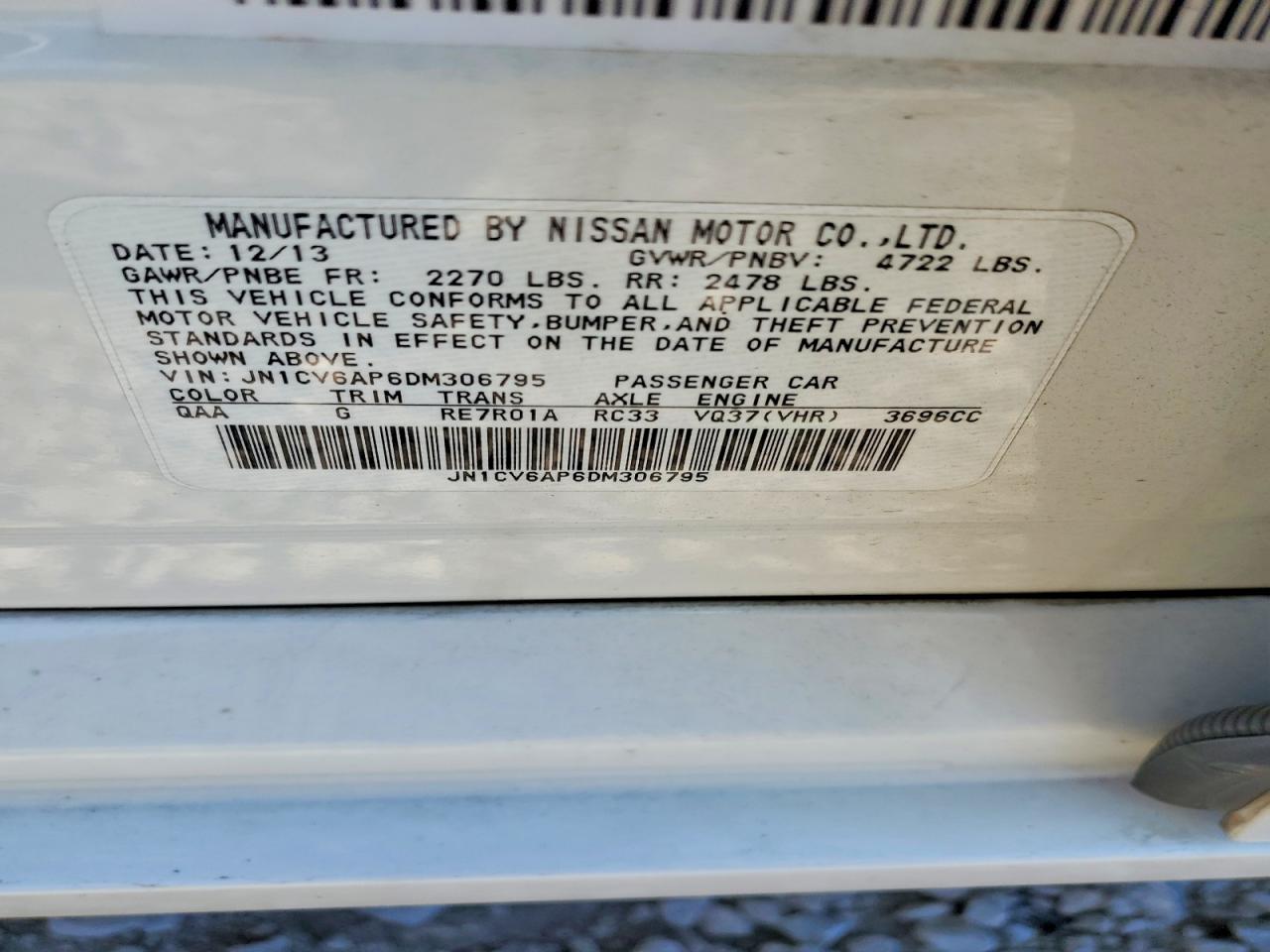 2013 INFINITI G37 BASE photo 12