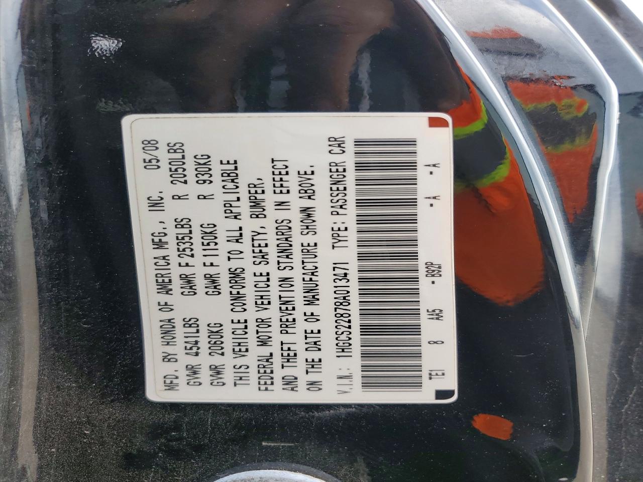 2008 HONDA ACCORD EXL photo 12