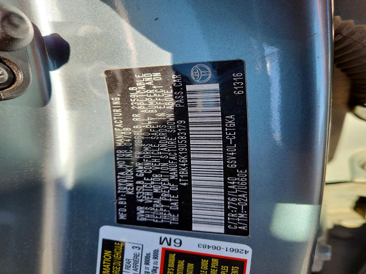 2009 TOYOTA CAMRY SE photo 12