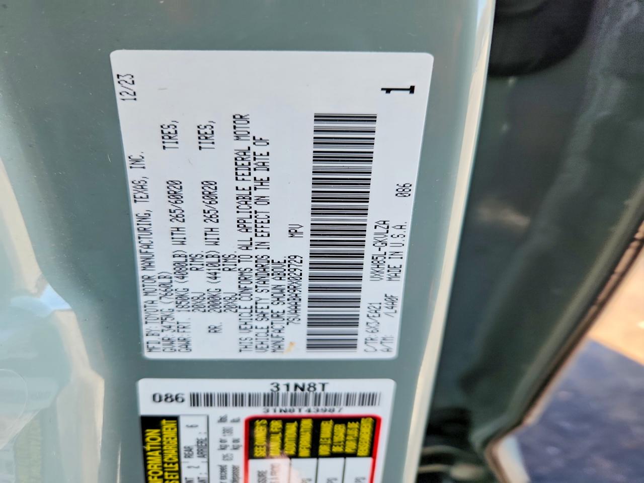 2024 TOYOTA SEQUOIA SR5 photo 13