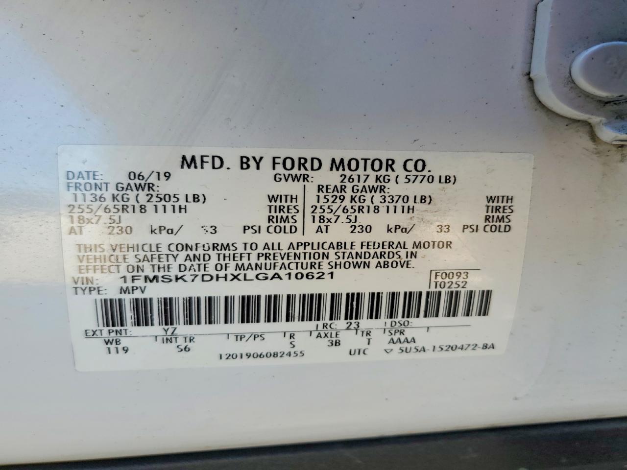 2020 FORD EXPLORER XLT photo 14