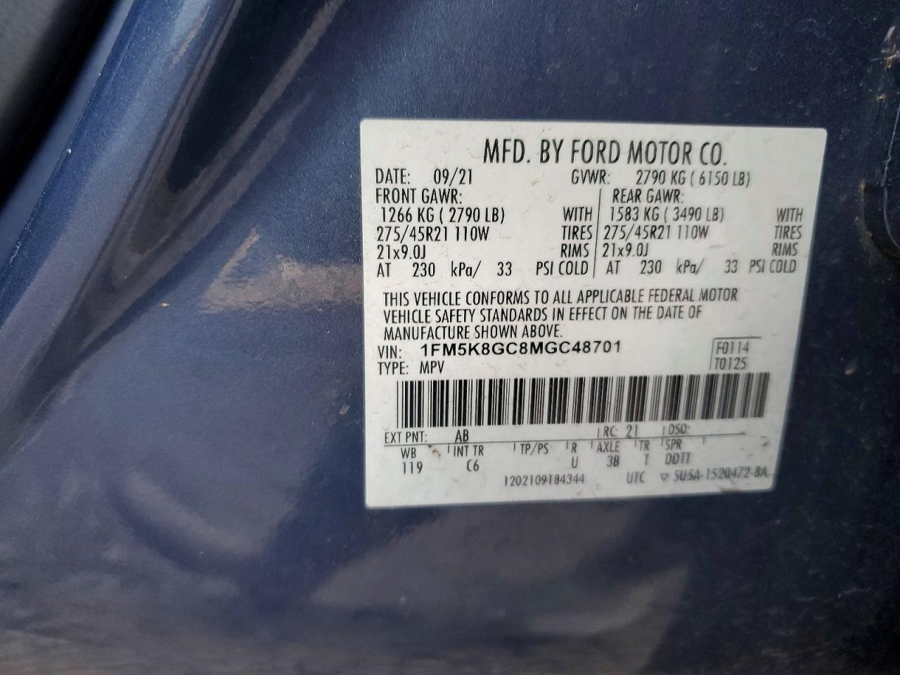 2021 FORD EXPLORER ST photo 14