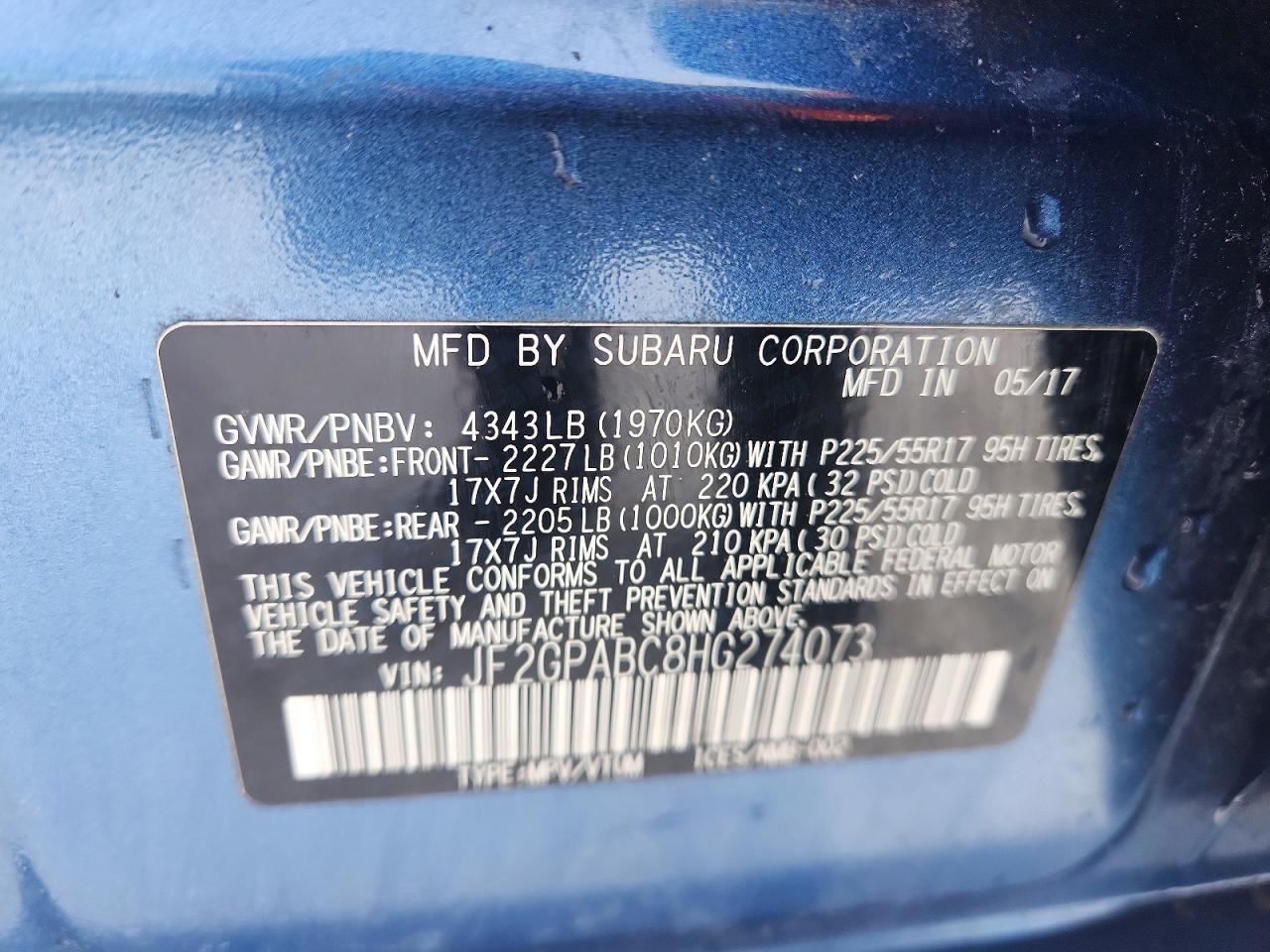 2017 SUBARU CROSSTREK PREMIUM photo 12
