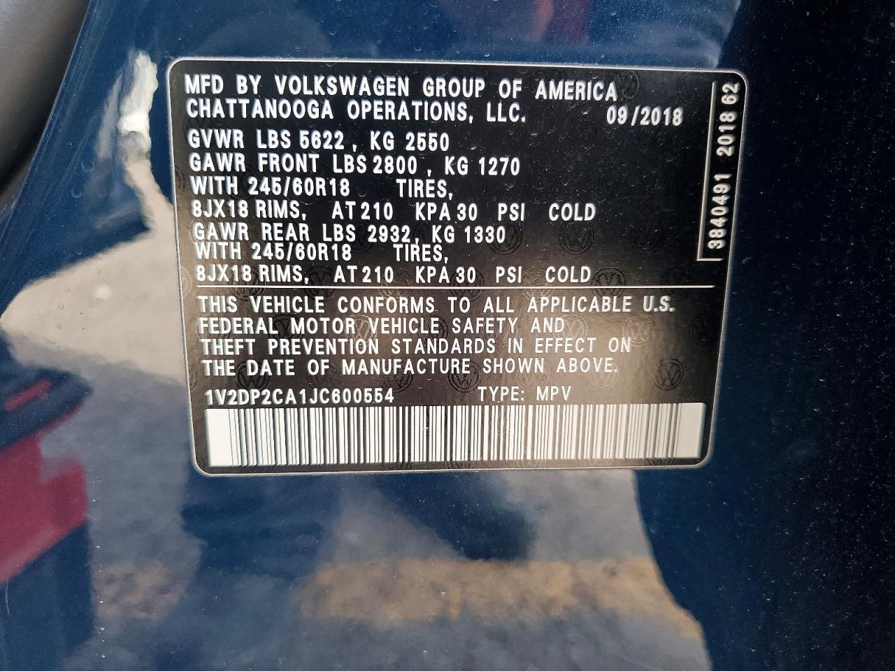 2018 VOLKSWAGEN ATLAS SE photo 14